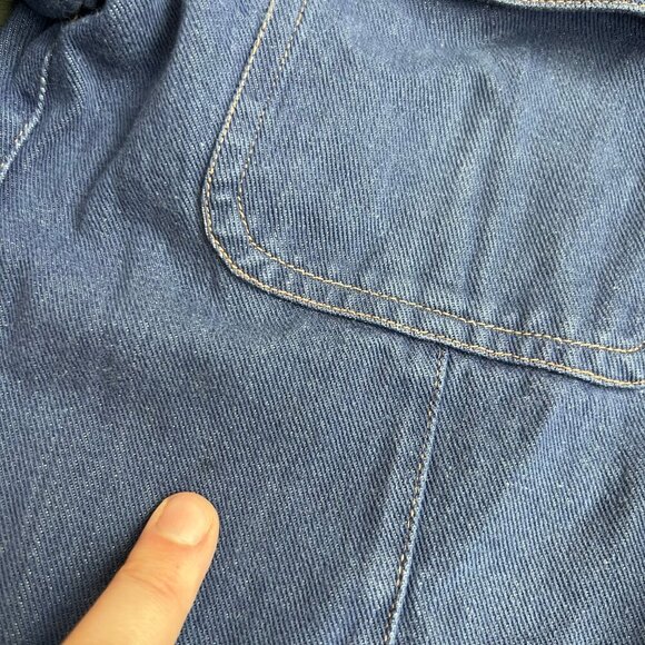 Vintage 80s Chinese Shanghai Tenth Department Store Denim Chore Jacket Size M - Picture 6 of 6